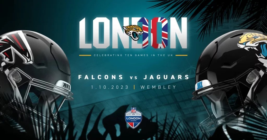 Falcons vs Jaguars at Wembley on October 1st 2023 - Watch it at Morrisville Tavern!